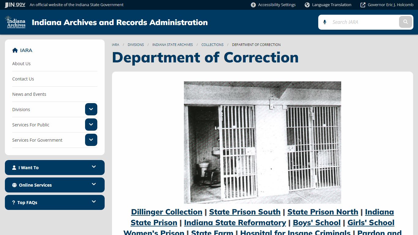 IARA: Department of Correction - IN.gov