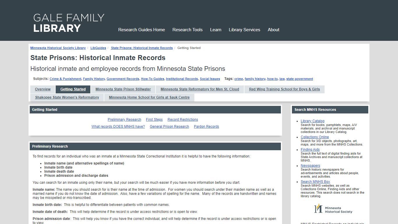 Getting Started - State Prisons: Historical Inmate Records - LibGuides ...